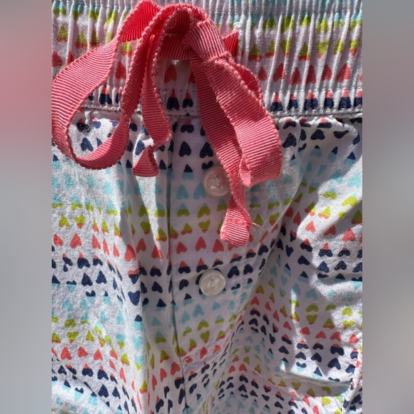 Victoria’s Secret Pants HEARTS  Sleepwear White Small Two Front Pockets - Picture 2 of 5